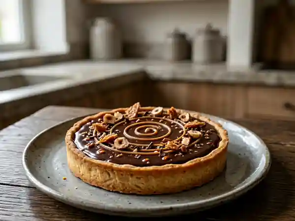 Tarte intense chocolat et praliné craquant - Photo de présentation