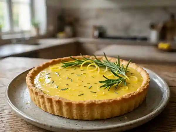Tarte citron-romarin fondante et boisée - Photo de présentation