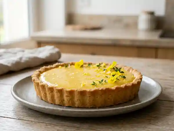 Tarte au citron fondante et zestée - Photo de présentation