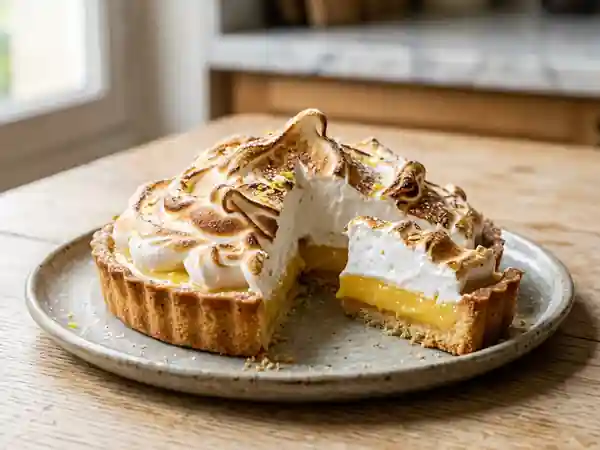 Tarte au citron meringuée fondante - Photo de présentation