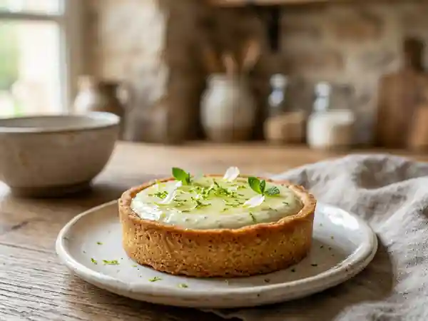 Tarte fondante au citron vert et fromage blanc - Photo de présentation