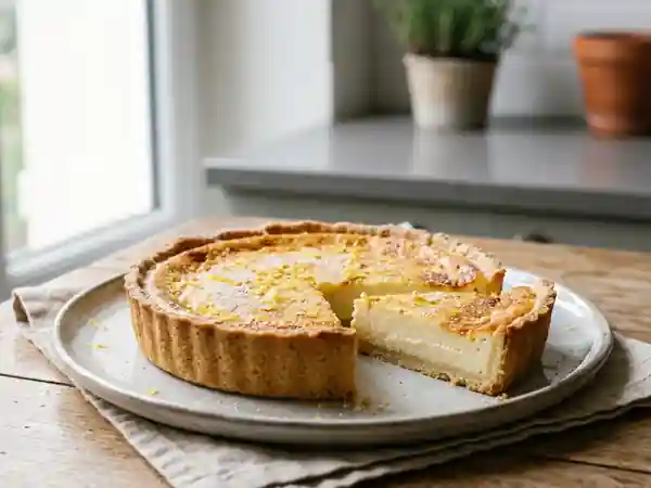 Tarte au fromage blanc fondante et citronnée - Photo de présentation