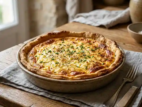 Tarte fondante au cottage cheese et muscade - Photo de présentation