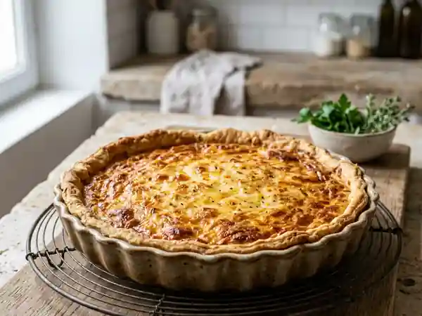 Tarte au fromage savoureuse aux restes - Photo de présentation