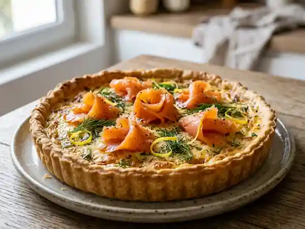 Tarte saumon fumé et crème acidulée - Photo de présentation