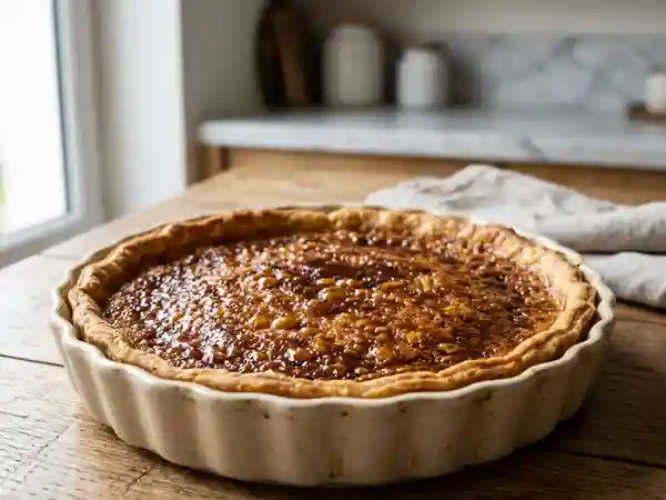 Tarte au sucre fondante et caramélisée - Photo de présentation
