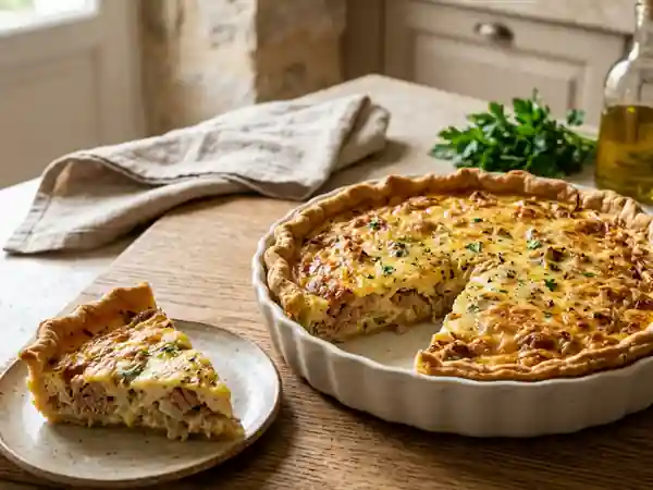 Tarte au thon fondante aux oignons - Photo de présentation
