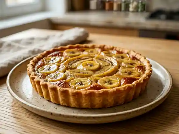 Tarte fondante banane, rhum et vanille - Photo de présentation