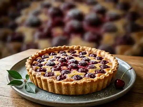 Tarte aux cerises gourmandes à l'extrait d'amande amère - Photo de présentation