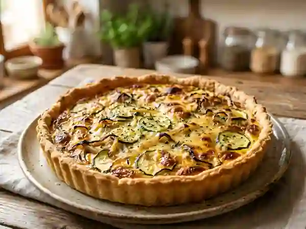 Tarte aux courgettes et oignons confits - Photo de présentation