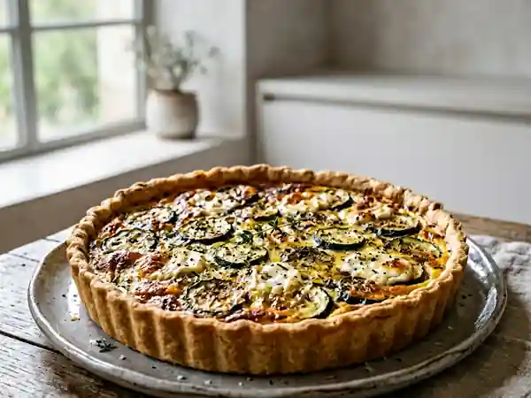 Tarte aux courgettes fondantes et chèvre crémeux : recette facile et gourmande - Photo de présentation