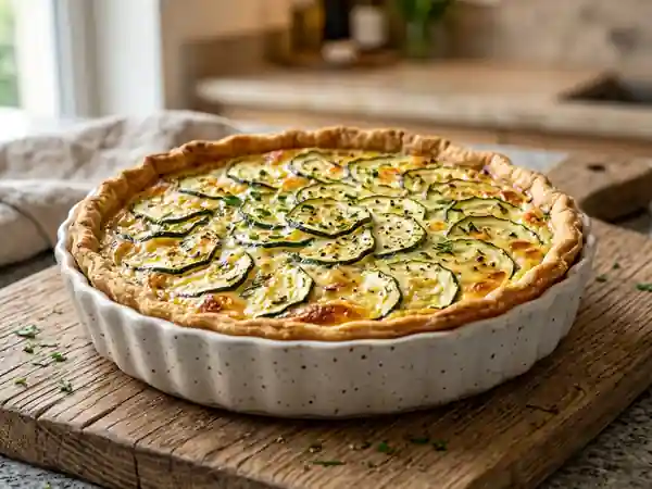 Tarte fondante à la courgette et fromage frais - Photo de présentation