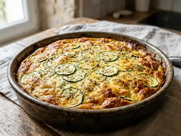 Tarte aux courgettes sans pâte légère et savoureuse - Photo de présentation