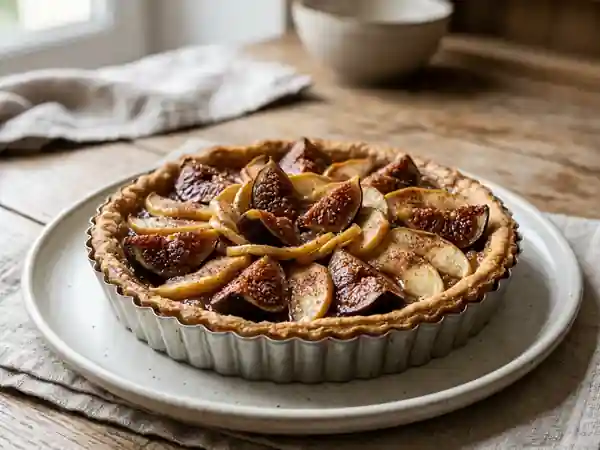 Tarte aux figues, pommes et cannelle : douceur fruitée et épicée - Photo de présentation