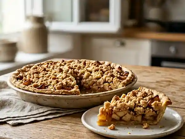 Tarte aux pommes fondante et son crumble cannelle - Photo de présentation