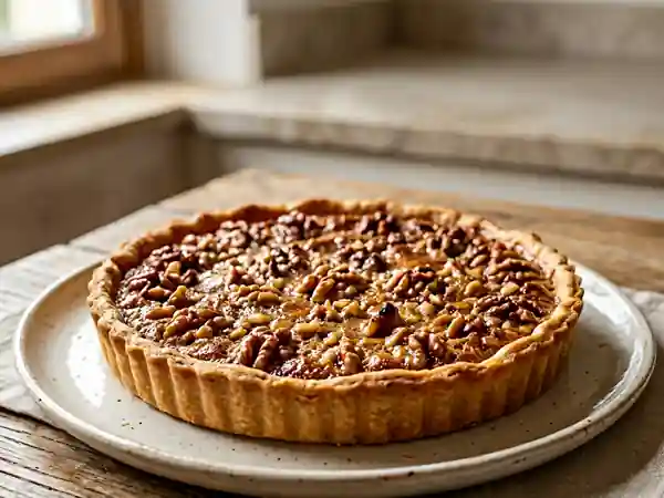 Tarte aux noix parfumée au rhum facile et rapide - Photo de présentation