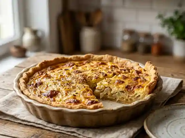 Tarte aux oignons fondants et muscade - Photo de présentation