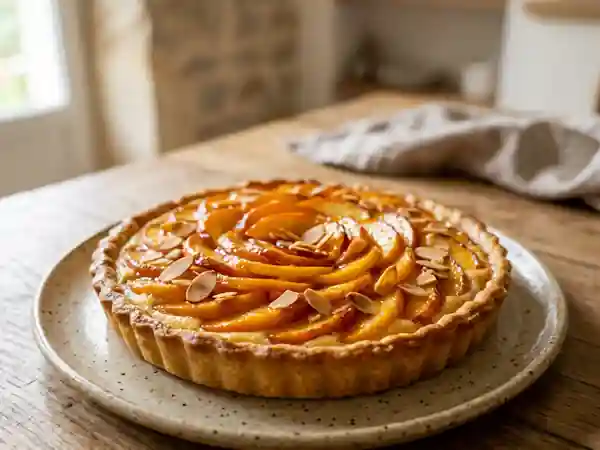 Tarte aux pêches fondante au fromage blanc - Photo de présentation