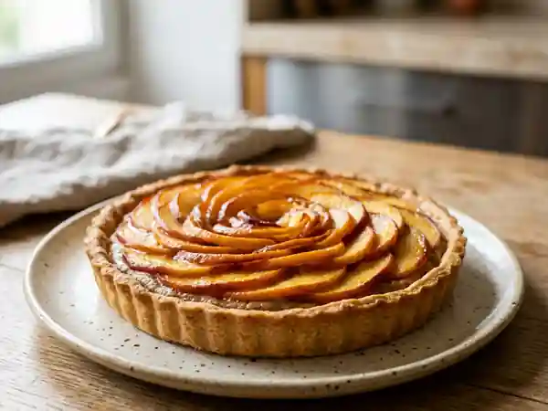 Tarte Sablée aux Pêches et Crème de Noix - Photo de présentation