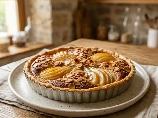 Tarte aux poires et amandes fondante et parfumée - Photo de présentation