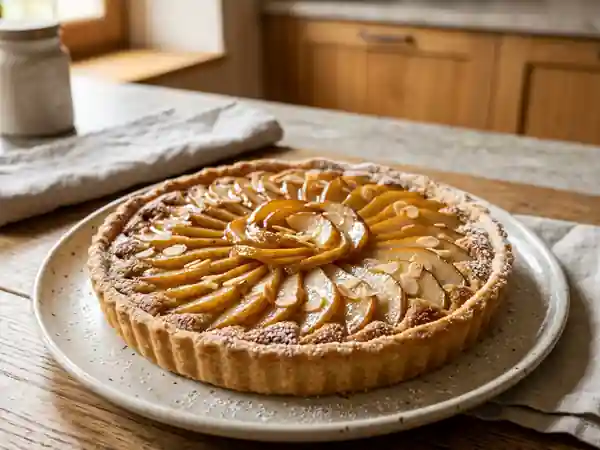 Tarte aux poires fondante et crème d'amande - Photo de présentation