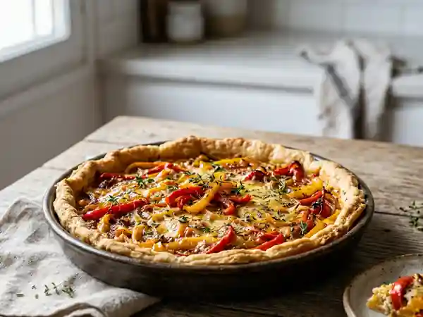 Tarte aux poivrons fondante et parfumée - Photo de présentation