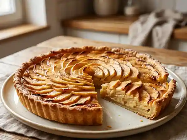Tarte aux pommes alsacienne et crème onctueuse - Photo de présentation