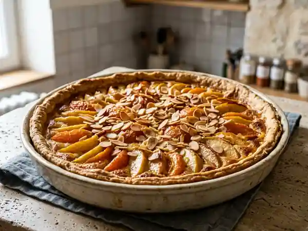 Tarte Croustillante Pommes Abricots et Amandes - Photo de présentation