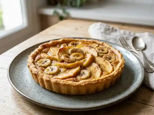 Tarte pomme banane fondante à la cannelle - Photo de présentation