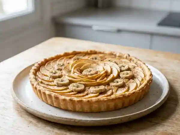 Tarte croustillante pommes bananes sans sucre - Photo de présentation