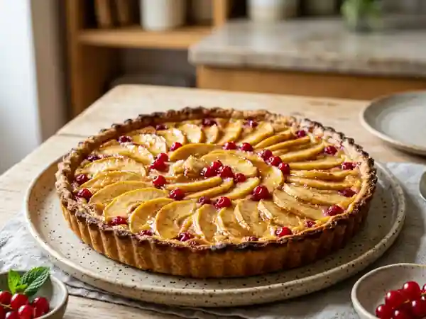 Tarte aux pommes et groseilles : dessert fruité et gourmand - Photo de présentation