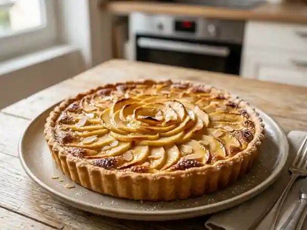 Tarte aux pommes fondante à la crème d'amandes - Photo de présentation