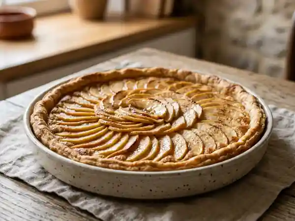 Tarte aux pommes fondante à la frangipane maison - Photo de présentation