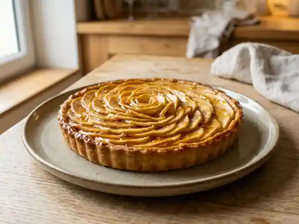 Tarte aux pommes fondantes et marmelade d'orange - Photo de présentation