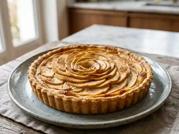 Tarte aux pommes fondante au fromage blanc - Photo de présentation