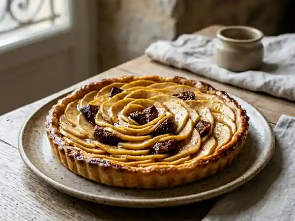 Tarte croustillante pommes fondantes et figues - Photo de présentation
