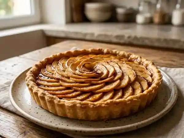 Tarte aux pommes fondante et croustillante - Photo de présentation
