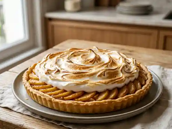 Tarte aux pommes meringuée gourmande de Tatsu : dessert fondant et aérien - Photo de présentation