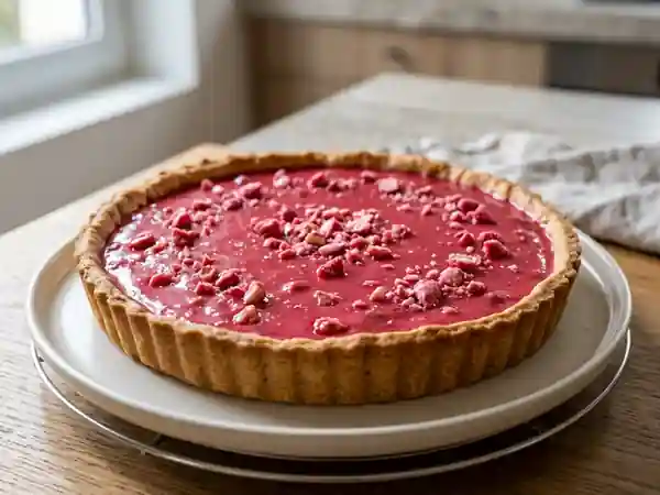 Tarte aux pralines roses facile et gourmande - Photo de présentation