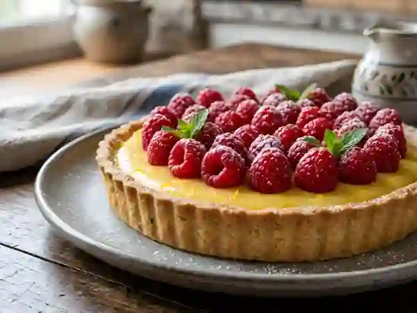 Tarte citron framboise acidulée - Photo de présentation