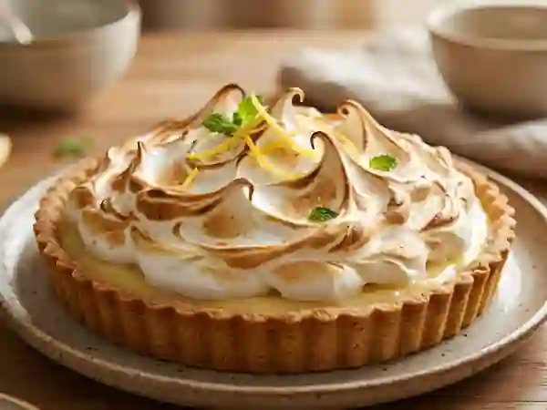 Tarte citron meringuée aérienne sans gras - Photo de présentation