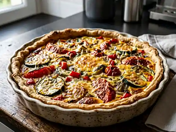 Tarte croustillante aux légumes frais de saison - Photo de présentation