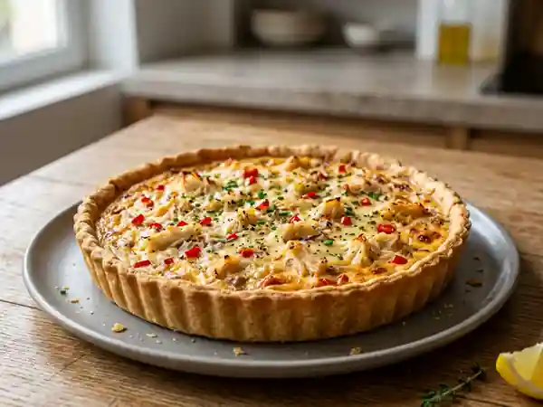 Tarte épicée au crabe fraîche et savoureuse - Photo de présentation