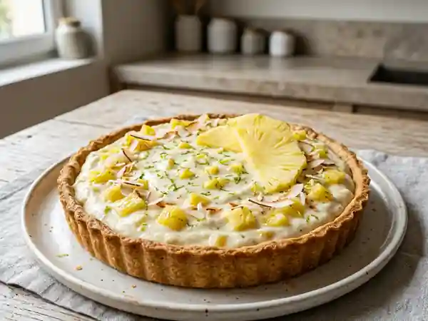 Tarte ananas et crème coco onctueuse - Photo de présentation