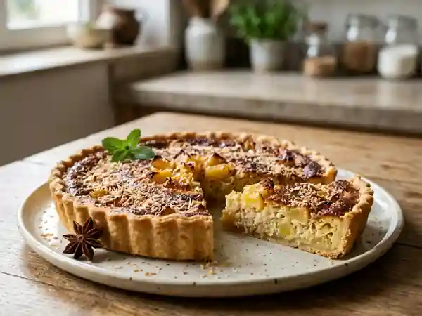 Tarte exotique à l'ananas et noix de coco façon créole - Photo de présentation