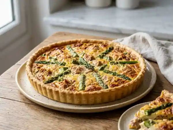 Tarte fondante thon et asperges vertes - Photo de présentation