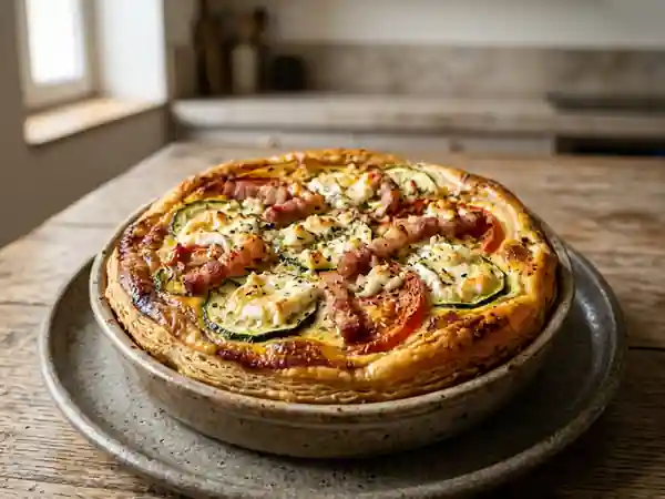 Feuilleté croustillant courgette, chèvre et lardons - Photo de présentation