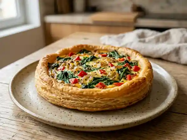 Croustillant feuilleté aux épinards et poivrons - Photo de présentation