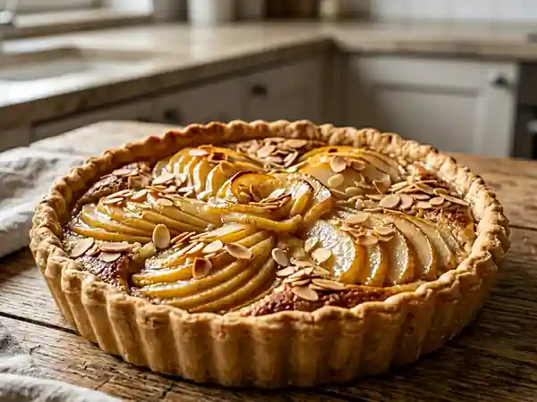 Tarte fine aux poires et crème d'amandes - Photo de présentation
