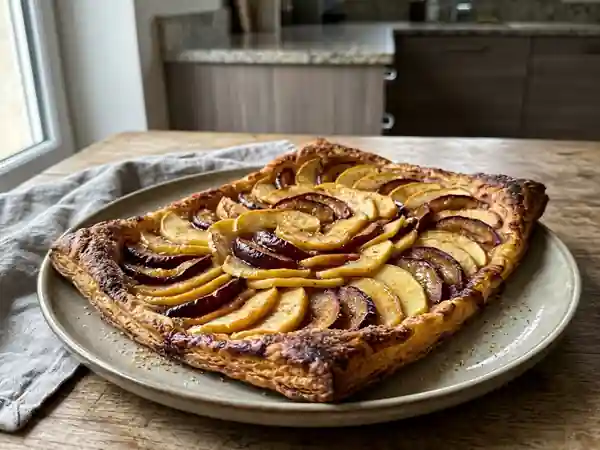Tarte fine aux pommes et quetsches : recette gourmande et facile - Photo de présentation